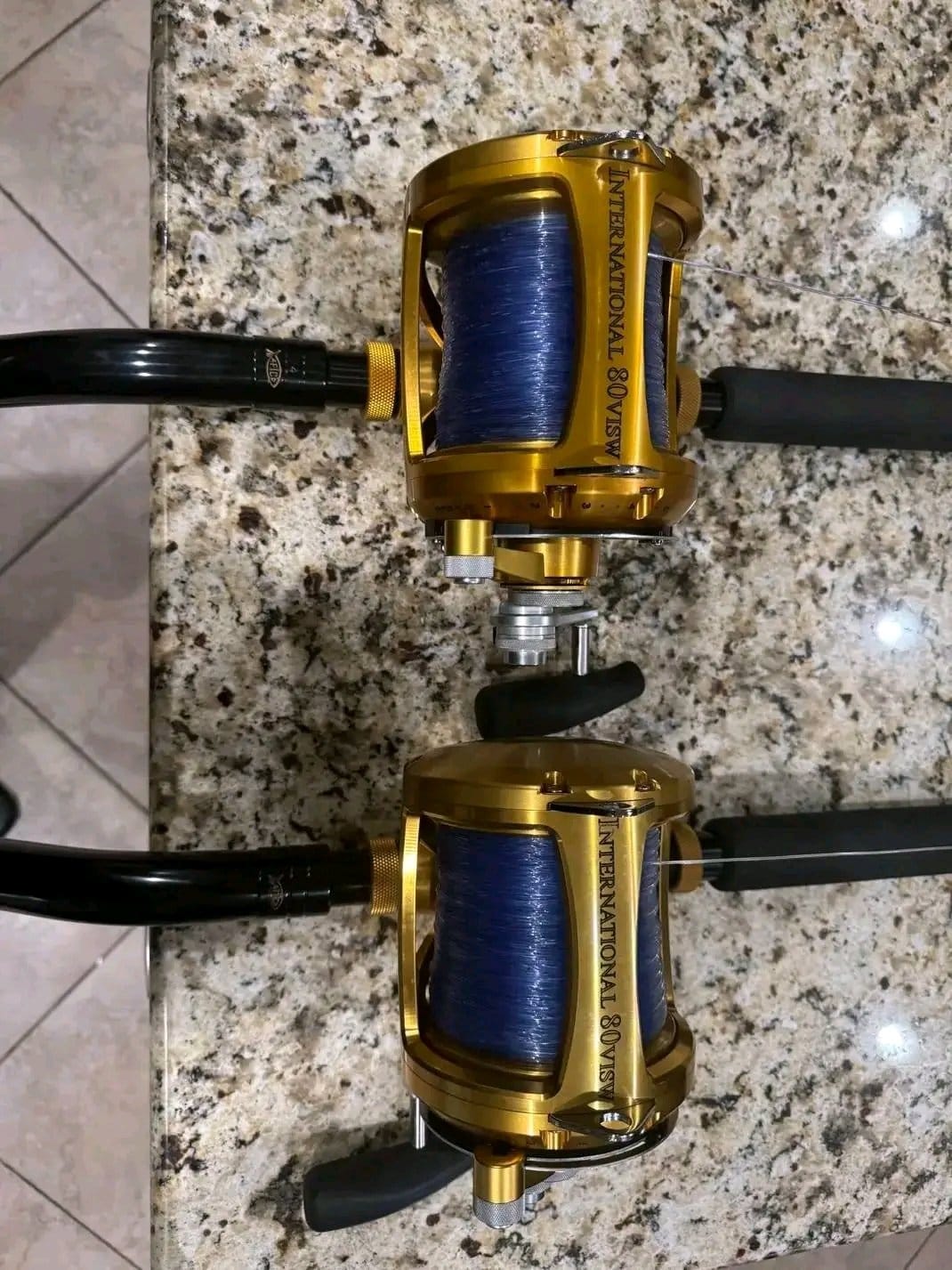 80VISW reels paired with Tom Greene custom rods.