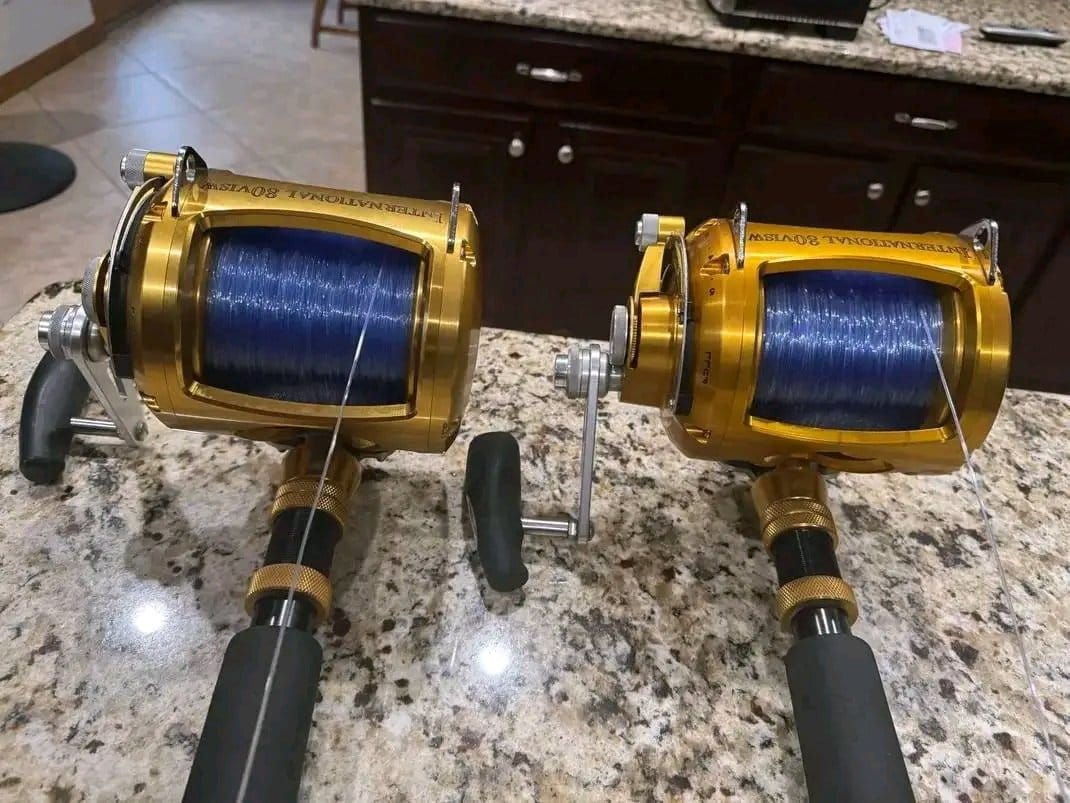 80VISW reels paired with Tom Greene custom rods.