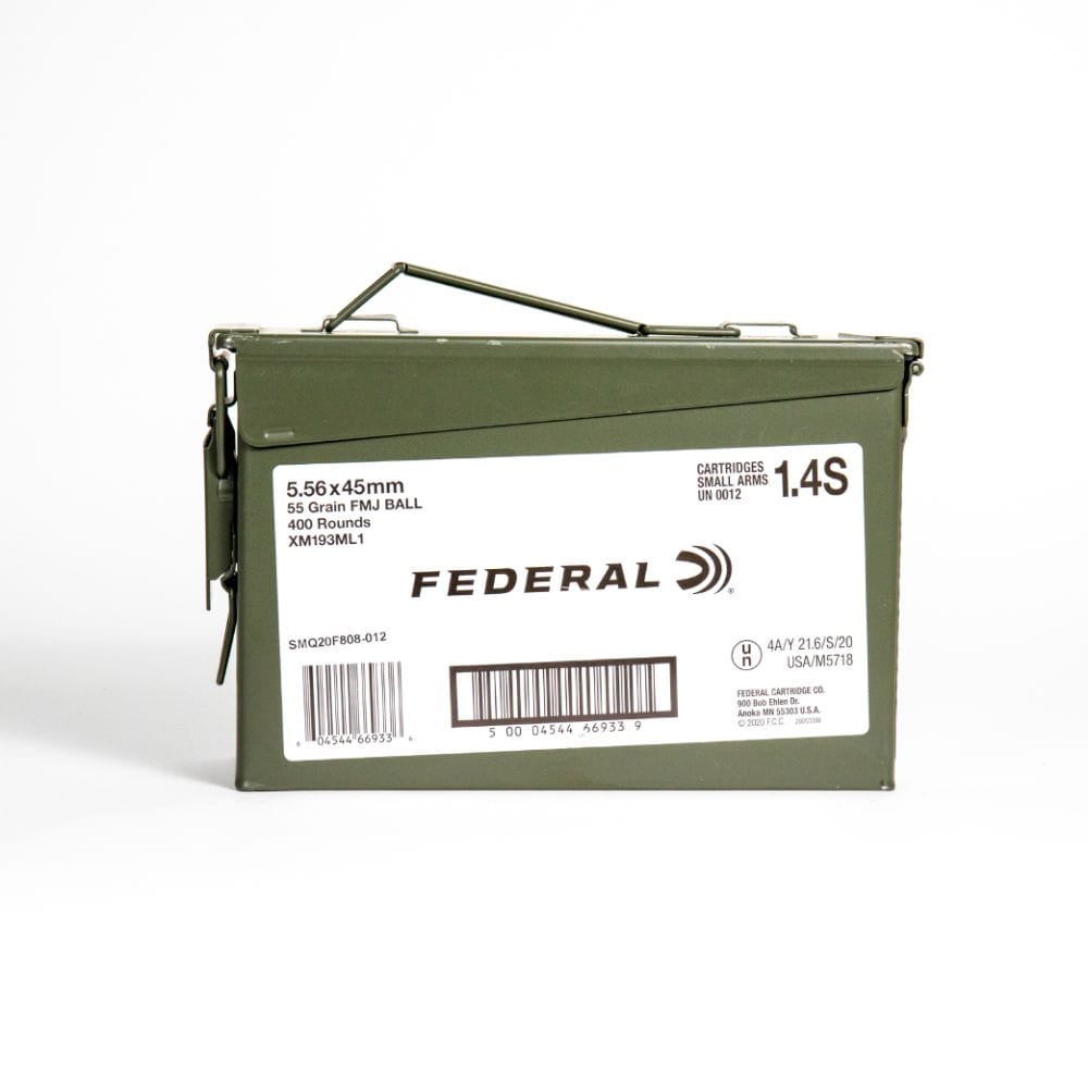 5.56x45mm – 55 gr FMJ M193 in Ammo Can – Federal (XM193ML1) – 400 Rounds