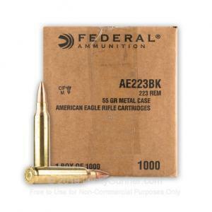 Federal American Eagle | 223 Remington| FMJ| 55 Grain| 1,000 Rounds